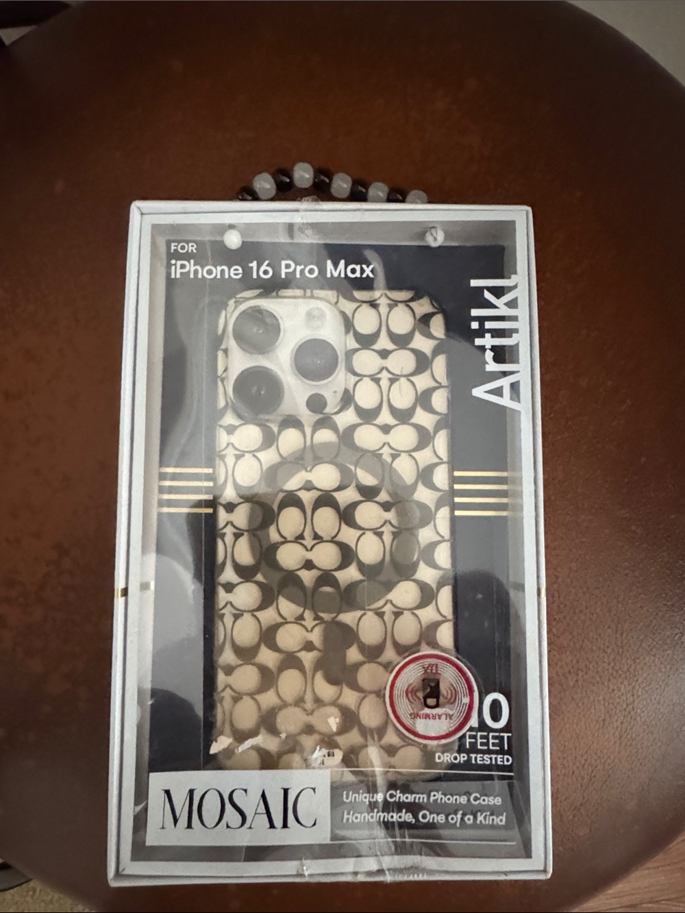 Apple iPhone 16 Pro Max Case - Gold and Black Mosaic Pattern